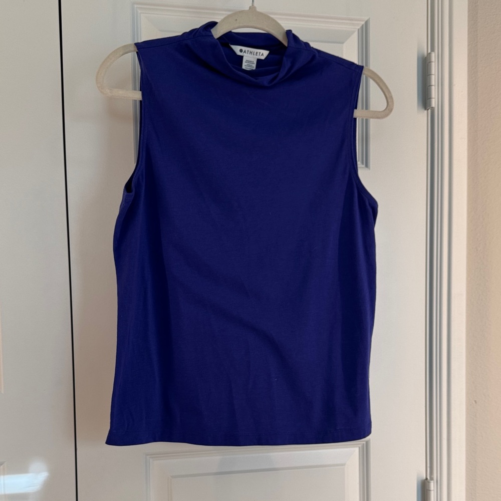 Athleta cobalt blue women's mock sleeveless tank size S